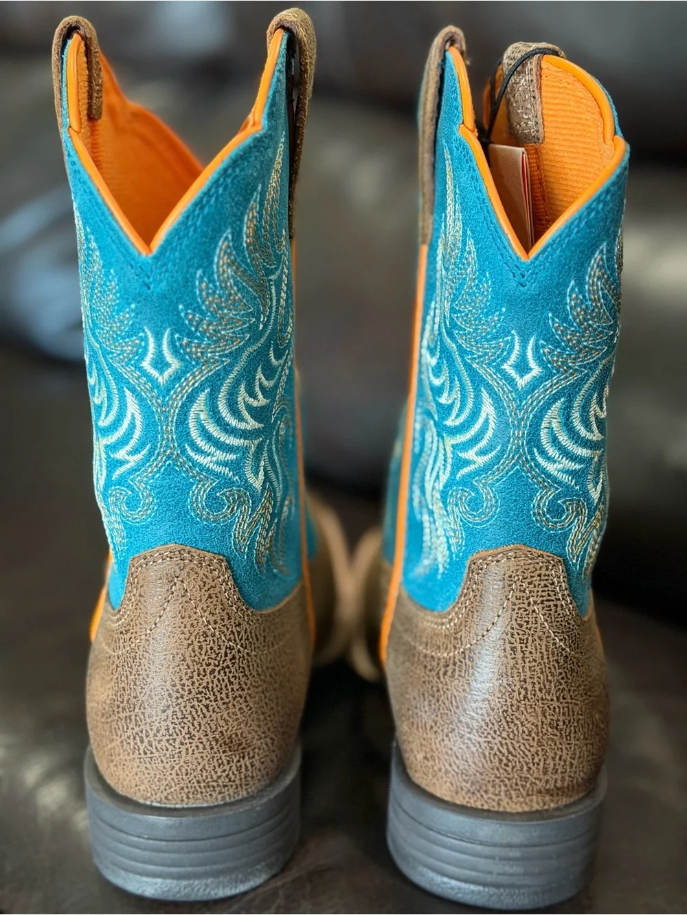 Ariat Kids Brown, Turquoise & Orange Western Boots